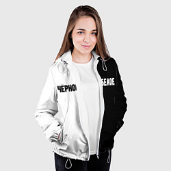 Куртка с капюшоном женская Чёрное белое, цвет: 3D-белый — фото 2