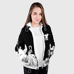 Куртка с капюшоном женская Контра белые лого, цвет: 3D-белый — фото 2