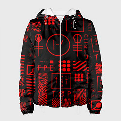 Куртка с капюшоном женская Twenty one pilots pattern rock, цвет: 3D-белый