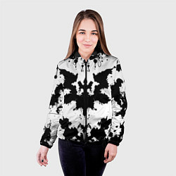 Куртка с капюшоном женская Психоделический тест Роршаха, цвет: 3D-черный — фото 2