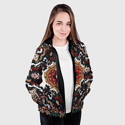 Куртка с капюшоном женская Роскошный индийский ковер, цвет: 3D-черный — фото 2