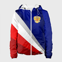 Куртка с капюшоном женская Россия - униформа федерации, цвет: 3D-белый