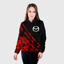 Куртка с капюшоном женская Mazda sport grunge, цвет: 3D-черный — фото 2