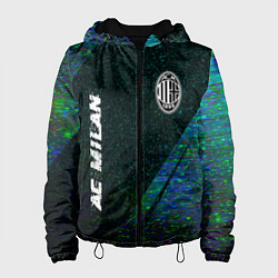 Куртка с капюшоном женская AC Milan glitch blue, цвет: 3D-черный