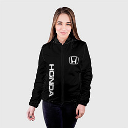 Куртка с капюшоном женская Honda white logo auto, цвет: 3D-черный — фото 2