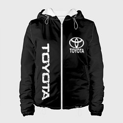 Куртка с капюшоном женская Toyota logo white steel, цвет: 3D-белый