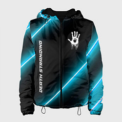 Куртка с капюшоном женская Death Stranding неоновые лампы, цвет: 3D-черный