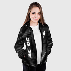Куртка с капюшоном женская AC DC metal rock lines, цвет: 3D-черный — фото 2