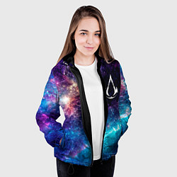 Куртка с капюшоном женская Assassins Creed space game, цвет: 3D-черный — фото 2