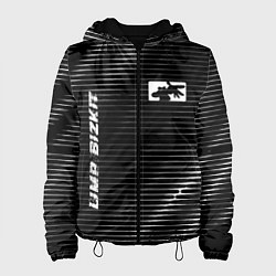 Куртка с капюшоном женская Limp Bizkit metal rock lines, цвет: 3D-черный