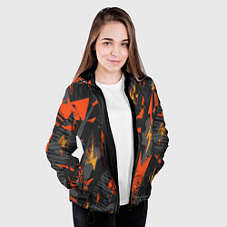 Куртка с капюшоном женская Яркий абстрактный узор для спорта, цвет: 3D-черный — фото 2