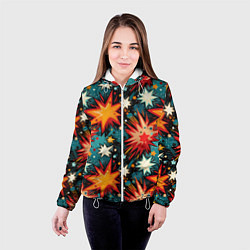 Куртка с капюшоном женская Граффити звёзды и космос, цвет: 3D-белый — фото 2