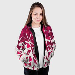 Куртка с капюшоном женская Яркий абстрактный узор для спорта, цвет: 3D-черный — фото 2