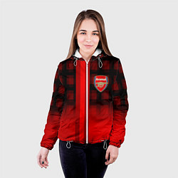 Куртка с капюшоном женская Arsenal fc sport geometry steel, цвет: 3D-белый — фото 2