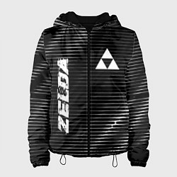 Куртка с капюшоном женская Zelda metal game lines, цвет: 3D-черный