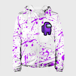 Куртка с капюшоном женская Among us neon colors game, цвет: 3D-белый