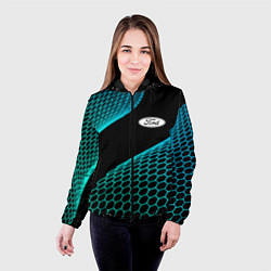 Куртка с капюшоном женская Ford electro hexagon, цвет: 3D-черный — фото 2