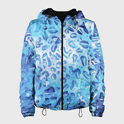 Куртка с капюшоном женская Абстракция паттерн воды и неба, цвет: 3D-черный