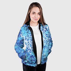Куртка с капюшоном женская Абстракция паттерн воды и неба, цвет: 3D-черный — фото 2