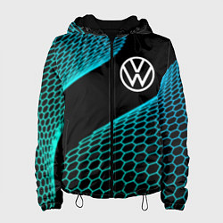 Куртка с капюшоном женская Volkswagen electro hexagon, цвет: 3D-черный