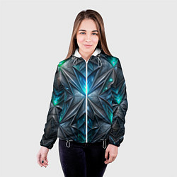 Куртка с капюшоном женская Темная текстура со свечением, цвет: 3D-белый — фото 2