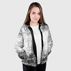 Куртка с капюшоном женская Абстракция - серый ветер, цвет: 3D-черный — фото 2