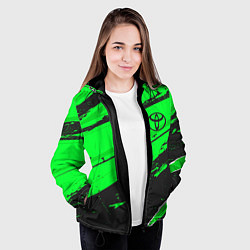 Куртка с капюшоном женская Toyota sport green, цвет: 3D-черный — фото 2