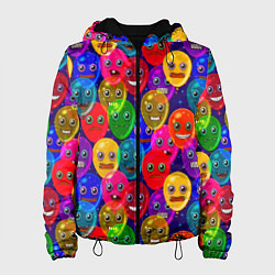 Куртка с капюшоном женская Шары монстры, цвет: 3D-черный