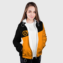 Куртка с капюшоном женская Half life orange game, цвет: 3D-белый — фото 2