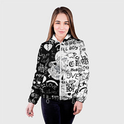 Куртка с капюшоном женская Lii Peep pattern rap, цвет: 3D-белый — фото 2