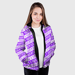 Куртка с капюшоном женская Juventus pattern, цвет: 3D-черный — фото 2