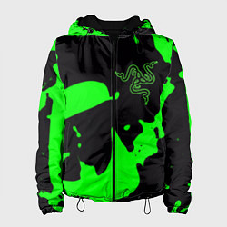 Куртка с капюшоном женская Razer кислотный стиль краски, цвет: 3D-черный