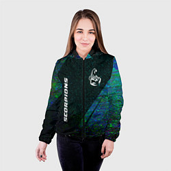 Куртка с капюшоном женская Scorpions glitch blue, цвет: 3D-черный — фото 2
