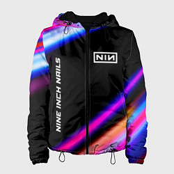 Куртка с капюшоном женская Nine Inch Nails neon rock lights, цвет: 3D-черный