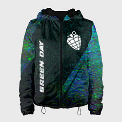 Куртка с капюшоном женская Green Day glitch blue, цвет: 3D-черный