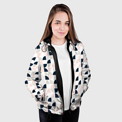 Куртка с капюшоном женская Узор полукруг, цвет: 3D-черный — фото 2