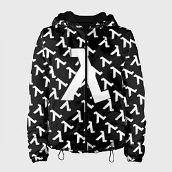 Куртка с капюшоном женская Half liife logo pattern, цвет: 3D-черный