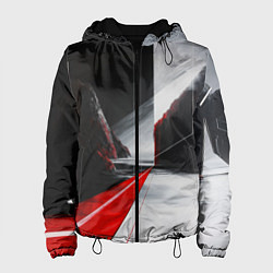 Куртка с капюшоном женская Футуристичный пейзаж в стиле авангард, цвет: 3D-черный