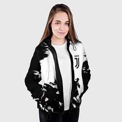 Куртка с капюшоном женская Juventus smoke black fire, цвет: 3D-черный — фото 2
