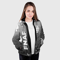 Куртка с капюшоном женская FNAF - grey gradient вертикально, цвет: 3D-черный — фото 2
