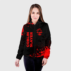 Куртка с капюшоном женская Goblin Slayer - red gradient вертикально, цвет: 3D-черный — фото 2