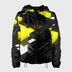 Куртка с капюшоном женская Абстракция обман зрения, цвет: 3D-черный