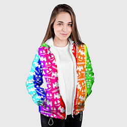 Куртка с капюшоном женская Marshmello rainbow, цвет: 3D-белый — фото 2