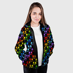Куртка с капюшоном женская Marshmello dj colors, цвет: 3D-черный — фото 2