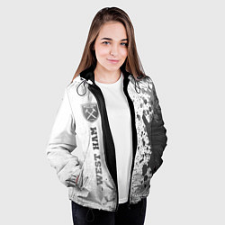 Куртка с капюшоном женская West Ham - white gradient по-вертикали, цвет: 3D-черный — фото 2