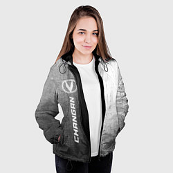 Куртка с капюшоном женская Changan - grey gradient по-вертикали, цвет: 3D-черный — фото 2