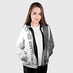 Куртка с капюшоном женская Nickelback - white gradient по-вертикали, цвет: 3D-черный — фото 2