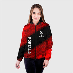 Куртка с капюшоном женская Portal hexagon pattern, цвет: 3D-черный — фото 2