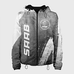 Куртка с капюшоном женская Saab - grey gradient вертикально, цвет: 3D-черный