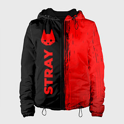 Куртка с капюшоном женская Stray - red gradient по-вертикали, цвет: 3D-черный